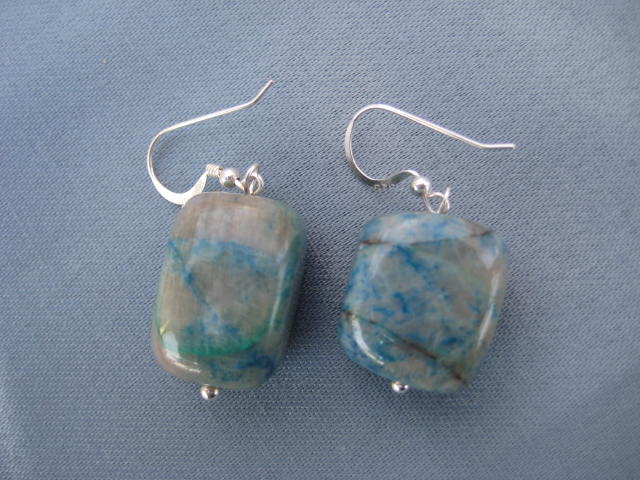 Ajoite and Papagoite Earrings Love, healing and emotional support 2218